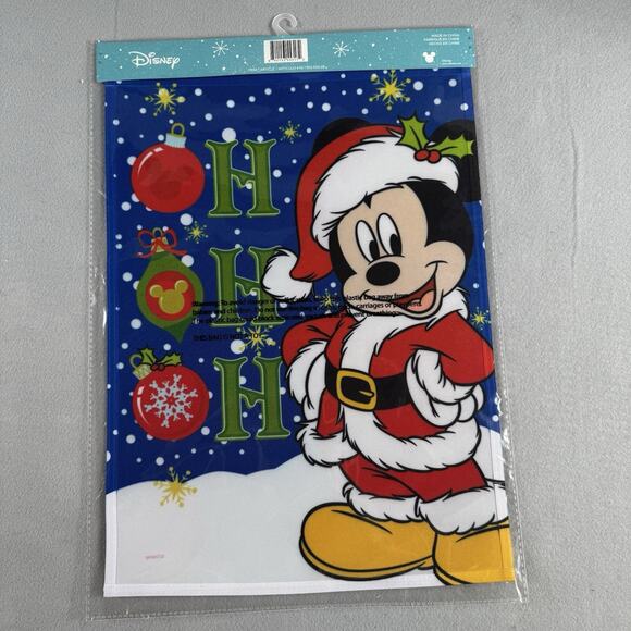 Disney Christmas Garden Flags Lot of 2 Mickey Mouse & Winnie the Pooh New w/Tags - Picture 7 of 8